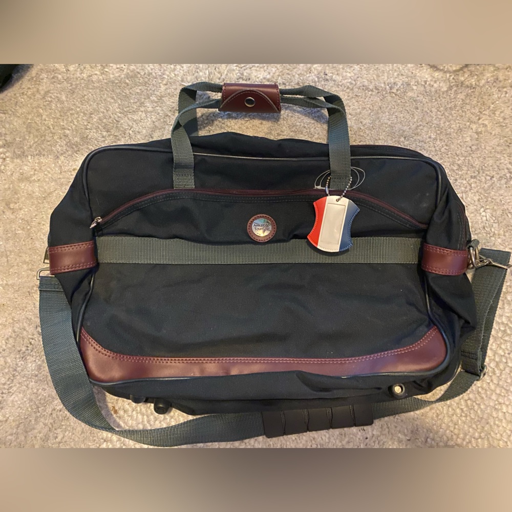 Vintage Dark Green American Tourister Laptop/Business Travel Bag